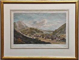 "Vue du Bourg de Stanz" – kolorierter Stich, Zurlauben